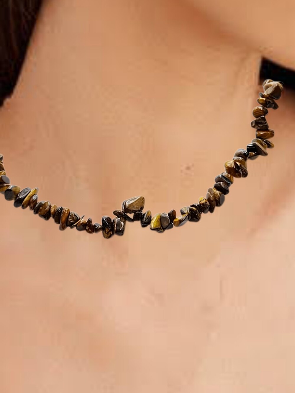 Tiger Eye Chips Choker NWOT